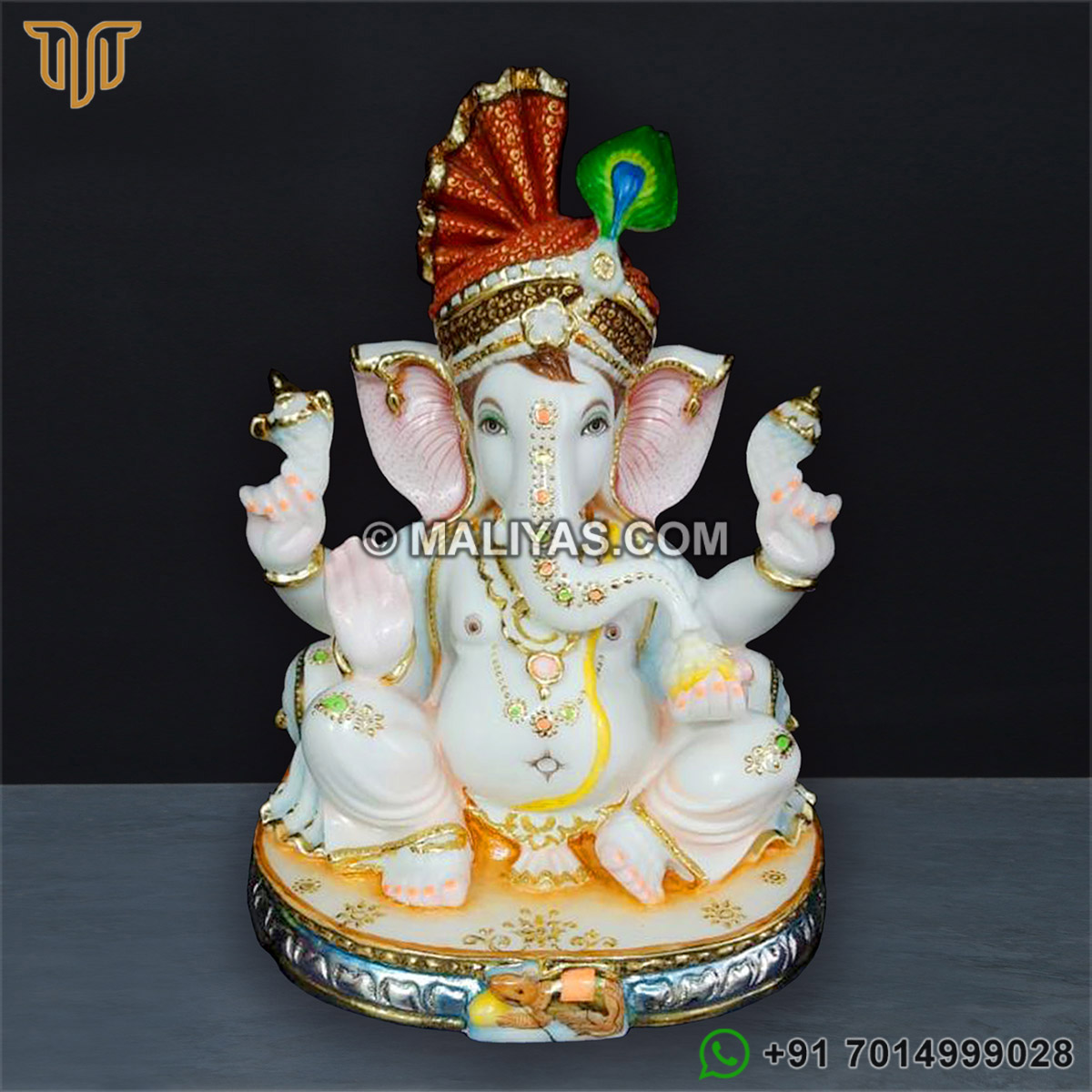 Artificial marble Lord Ganesha Murti