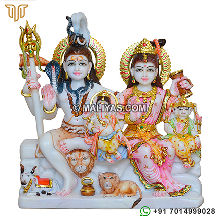 Beautiful Family of Lord Shiva parvati Statue