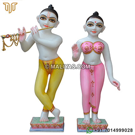 Beautiful Iskcon Radha Krishna from marble
