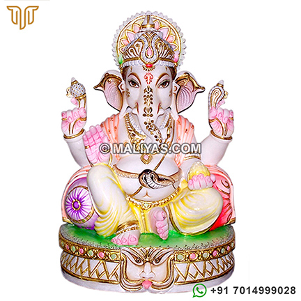 Beautiful Lord Ganesha carved out from marble