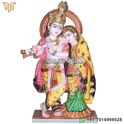 Beautiful Marble Radha Krishna Moorti