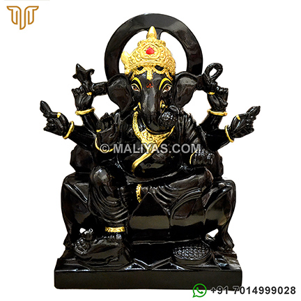 Black Marble Ganesh Statue