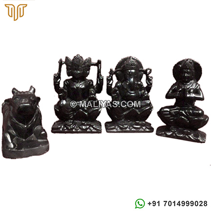 Black Stone shiv parivar with shivling