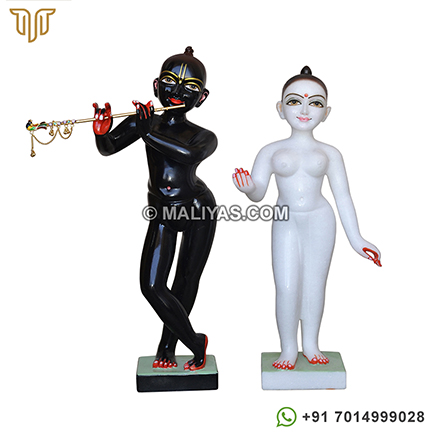 Black and White Masterpiece of Radha krishna Iskcon Statue