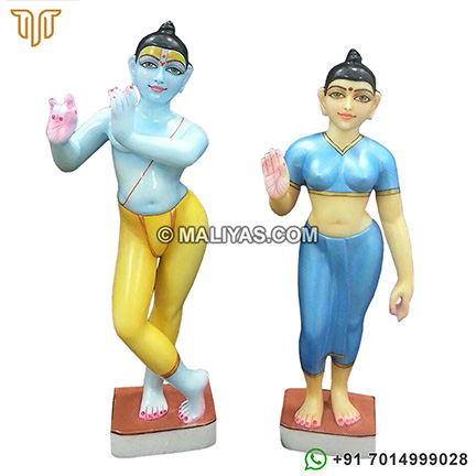 Blue Shade Marble Iskcon Radha krishna Moorti