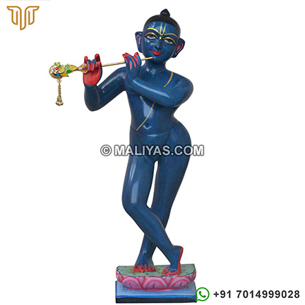 Blue colour marble Iskcon krishna Statue