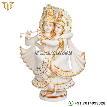Classic Radha Krishna Statue made of Marble