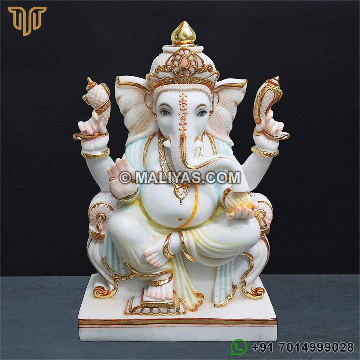 Cultured Marble Lord Ganesha Statue