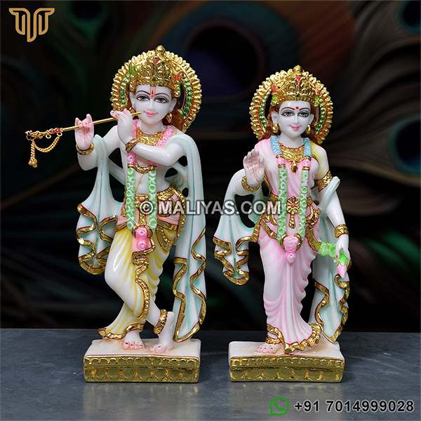 Cultured Marble Radha Krishna Statue