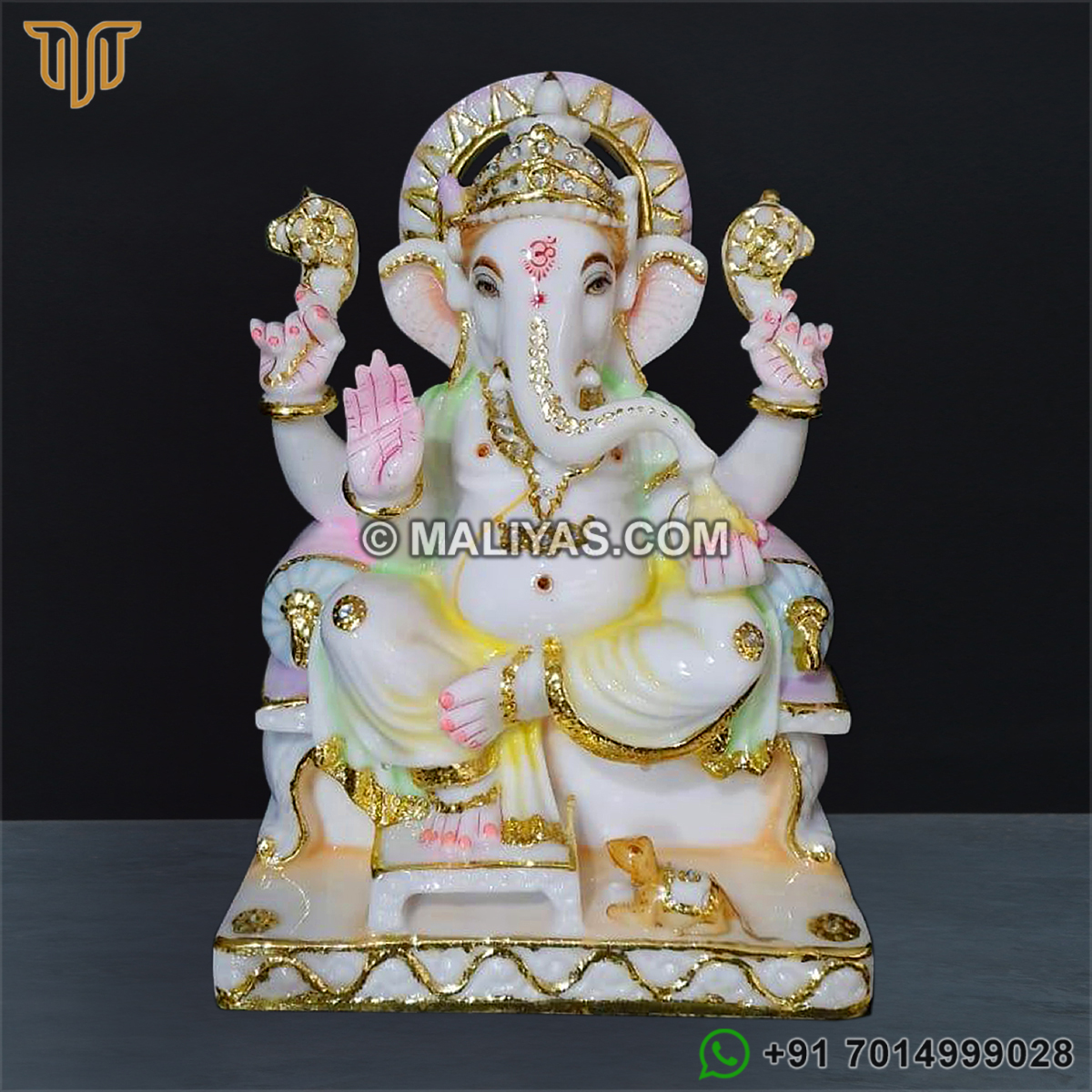 Cultured marble Ganesh Murti