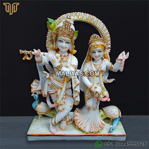 Cultured marble Jugal Radha Krishna Statue