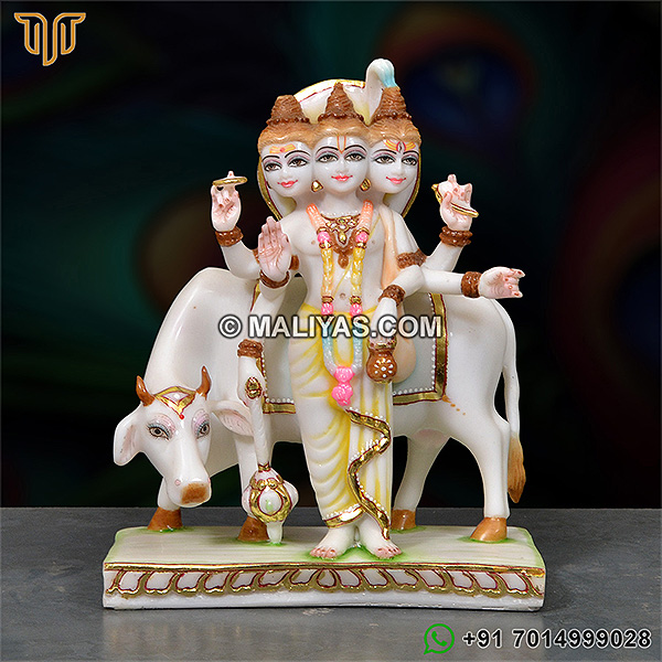 Cultured marble Lord Dattatreya Statue
