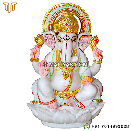 Divine Ganesha Marble Statue
