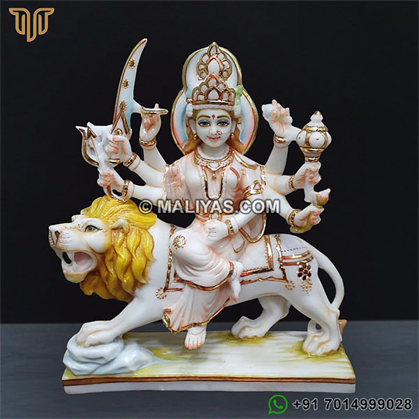 Fiber Marble Durga Mata Murti