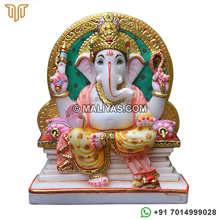 Ganesh ji statue sitting singhasan