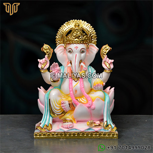 Ganesha Marble Dust and Resin Idol