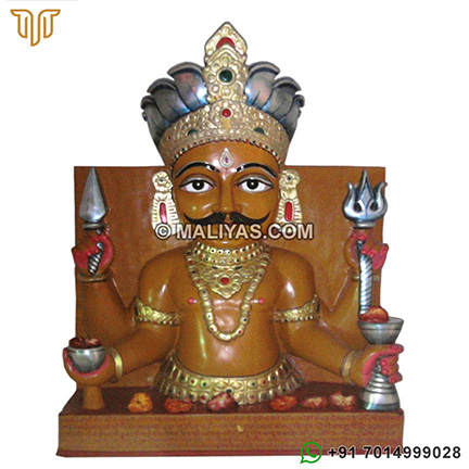 Handmade Marble Nakoda Bhairav Statue