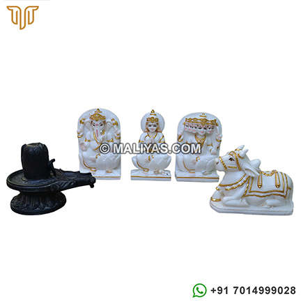 Handmade Marble Shiv Parivar Statue