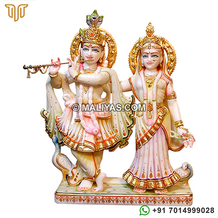 Handmade Radha Krishna Statue from Marble