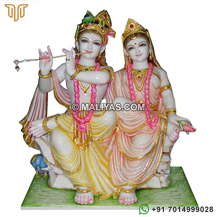 Handmade Radha Krishna Statue from Marble