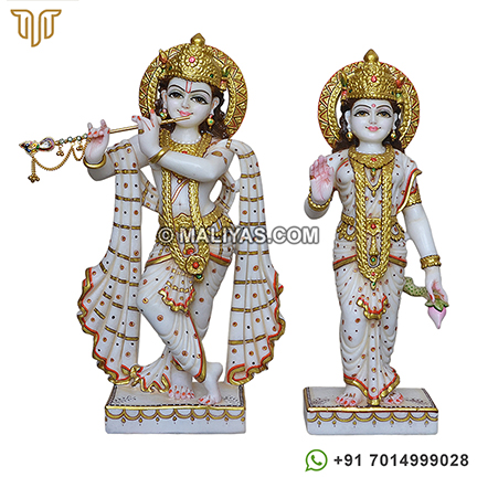 Handmade Radha Krishna Statue from Marble