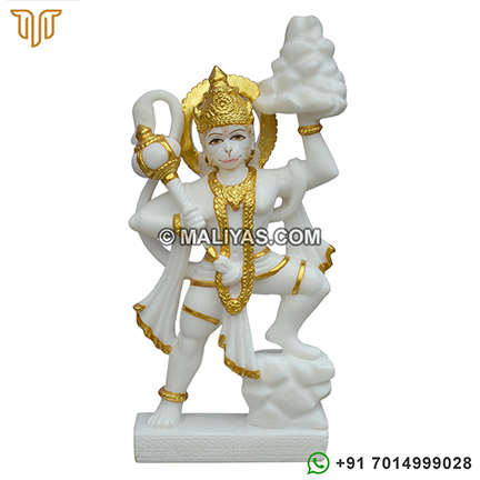 Handmade carved hanuman marble statue 
