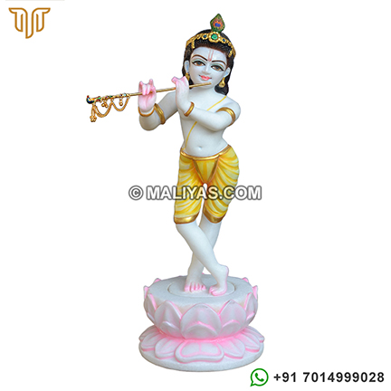 Iskcon Krishna Statue from Spotless White Marble