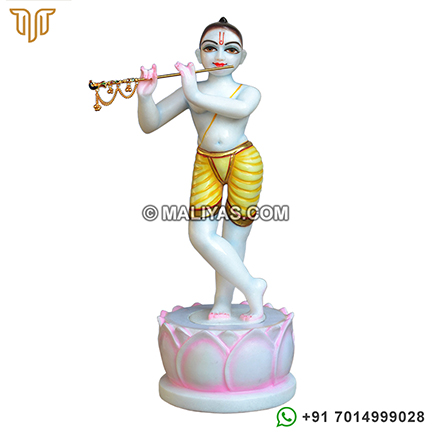 Iskcon Marble Krishna playing with Flute