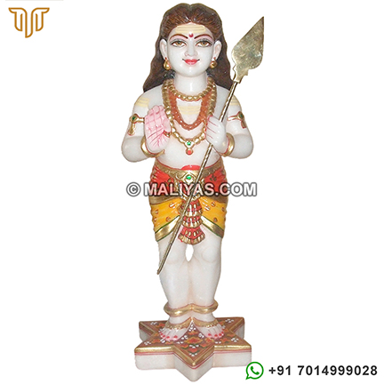 Kartikeya Murti from white marble