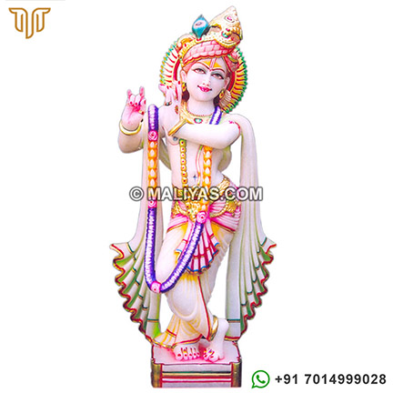 Krishna Deity from White makrana Marble