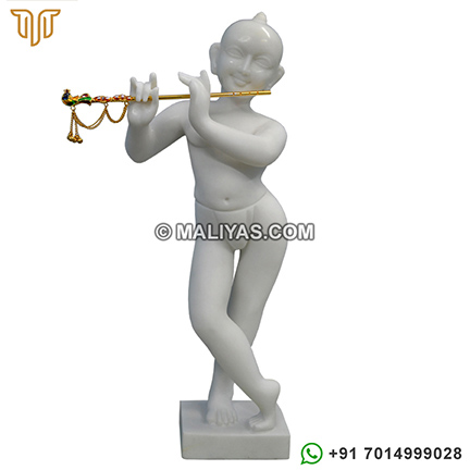 Lord Iskcon Krishna Spotless White Marble