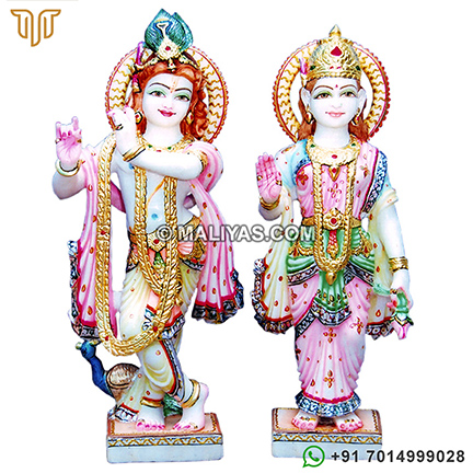 Lord Radha Krishna Spotless White Marble