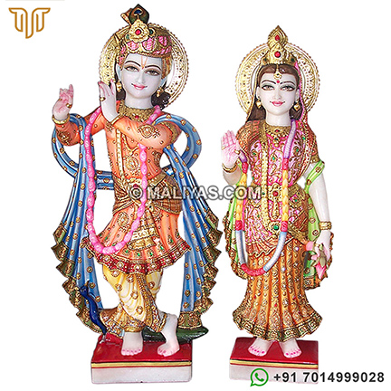 Lord Radha Krishna from White Marble stone
