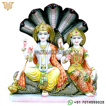 Lord Vishnu Laxmi statue from Marble Stone