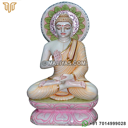 Makrana Marble Gautam Swami Jain Statue
