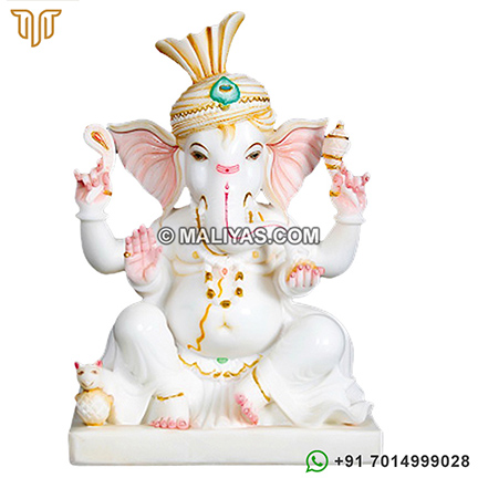 Makrana marble Ganesh statue from Jaipur