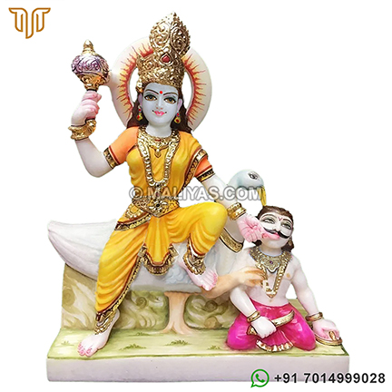 Marble Baglamukhi Statue