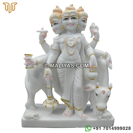 Marble Dattatreya Murti - 15 Inch