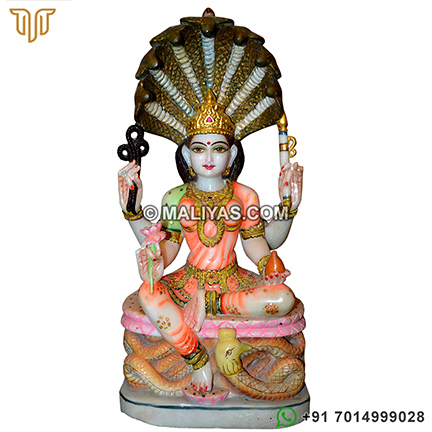 Marble Goddess Padmavati Statue