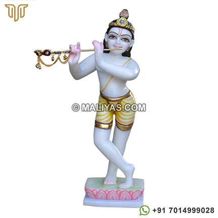 Marble Iskcon Krishna carved from Jaipur