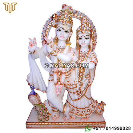 Marble Jugal Radha Krishna Statue