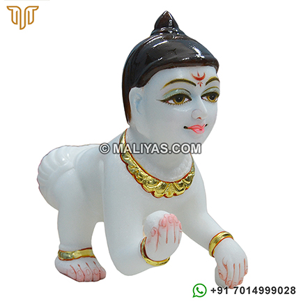 Marble Ladoo gopal statue from marble 