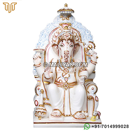 Marble Lalbaugcha Raja Statue