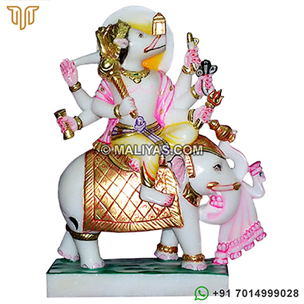 Marble Manibhadra Statue