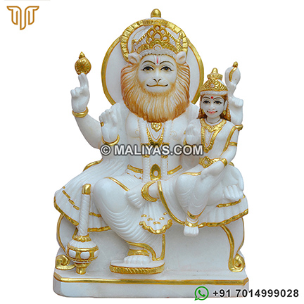Marble Narasimha with Lakshmi Idols