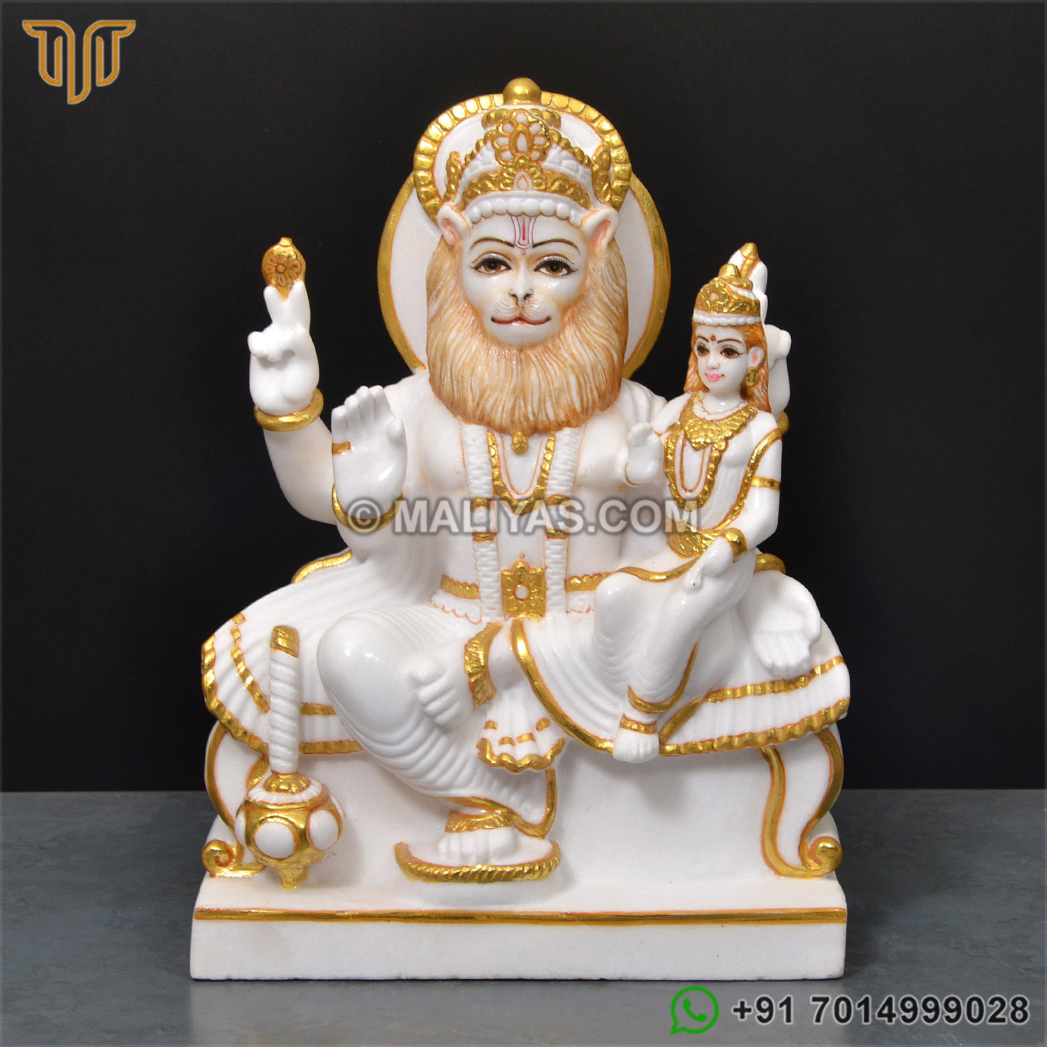 Marble Narasimha with laxmi statue