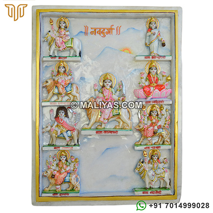 Marble Navdurga Statue