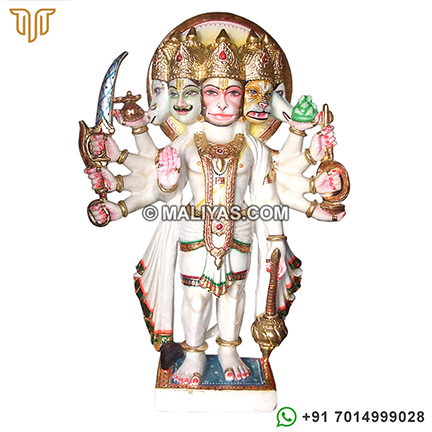 Marble Panchmukhi Hanuman Murti