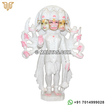 Marble Panchmukhi Hanuman Statue