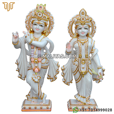 Marble Radha Krishna Jugal Jodi Statue